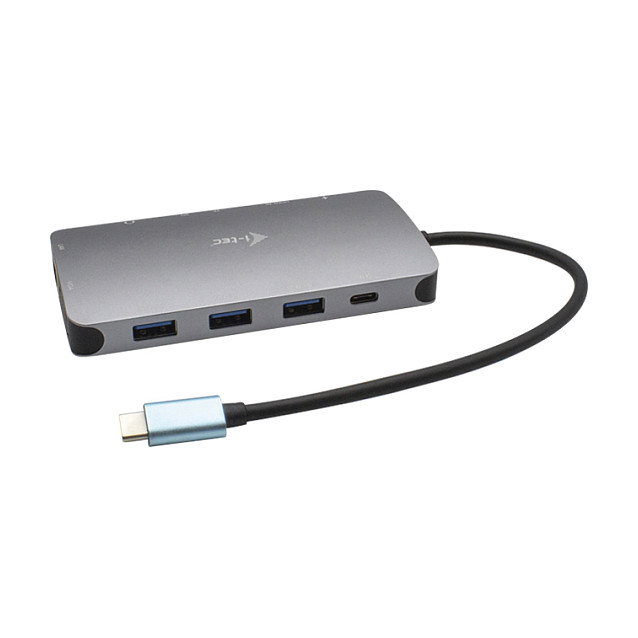 I-TEC D I-TEC USB-C NANO DOCK HDMI/VGA, Base Metal USB-C Nano para Viaje con HDMI, VGA, LAN, 100W PD, 3.5mm, Lector SD/MicroSD, Plata