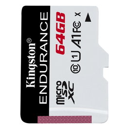 Kingston Tarjeta MicroSDXC High Endurance de 64GB Clase 10 U1 A1 UHS-I 95MB/s Lectura