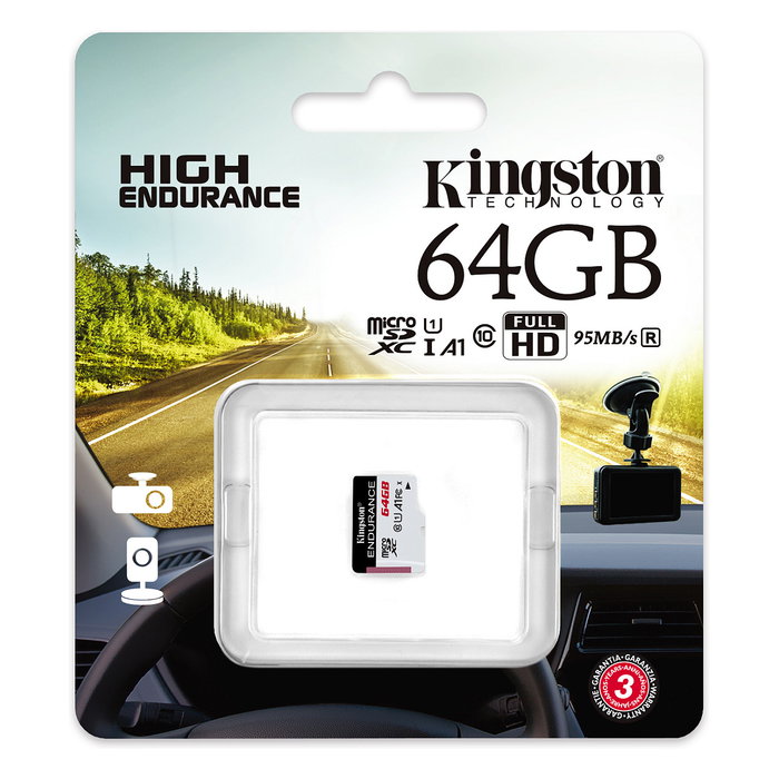 Kingston 64GB microSDXC Endurance 95R/30W C10 A1 UHS-I U1 Clase 10