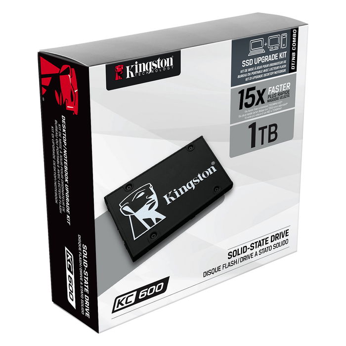 Kingston KC600 - Unidad de Estado Sólido SSD Interno 2.5" SATA, 1 TB, Lectura de 550 MB/s, Escritura de 520 MB/s