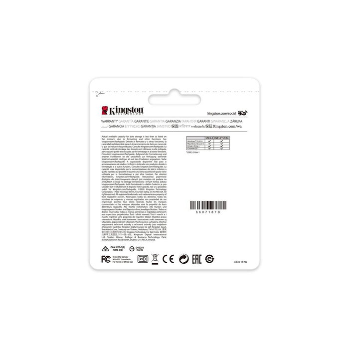 Kingston DataTraveler Kyson 128 GB Plata