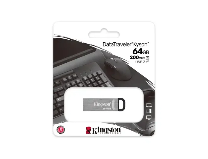 Kingston DataTraveler Kyson 64 GB USB 3.2 Gen 1 Plata