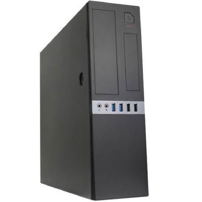 Coolbox Caja Ordenador Sobremesa MicroATX Slim Convertible Pedestal/Sobremesa - Negro - Fuente 300W 80+ Bronze - Ventilador Frontal 90mm