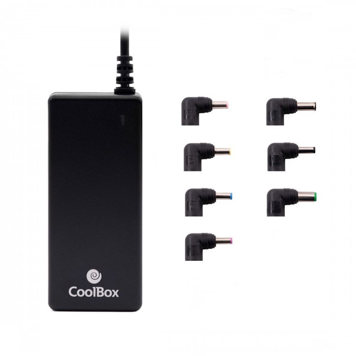 COOLBOX Cargador Universal 65W con 14 Puntas, Negro