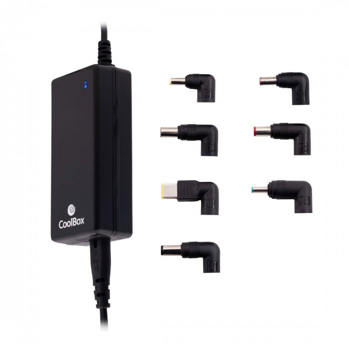 COOLBOX Cargador Universal 65W con 14 Puntas, Negro