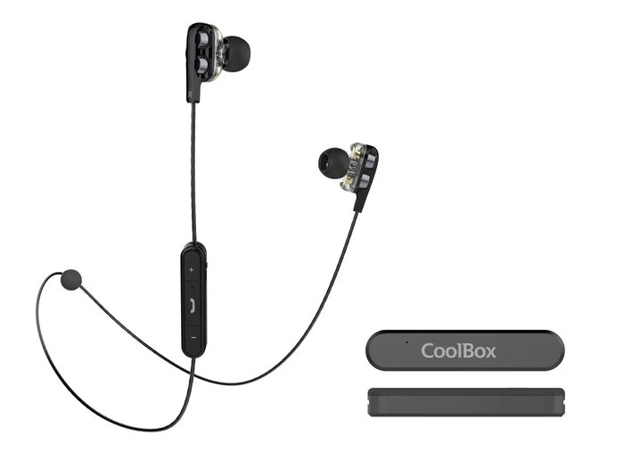 Coolbox CoolTwin Auriculares Intrauriculares Inalámbricos Bluetooth 4.2 para Llamadas y Música - Negro