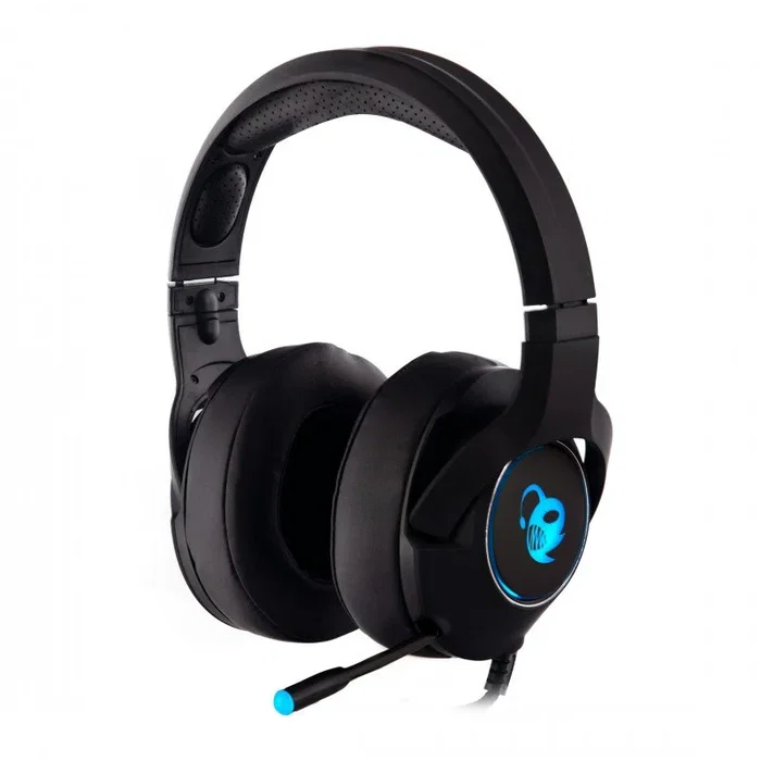 Coolbox DeepGaming RGB Pro DeepChroma - Auriculares Gaming Alámbricos con Micrófono Boom, Iluminación RGB 7 Colores, Diadema Supraaural, Conectores 3.5mm y USB, PC y Consolas, Negro