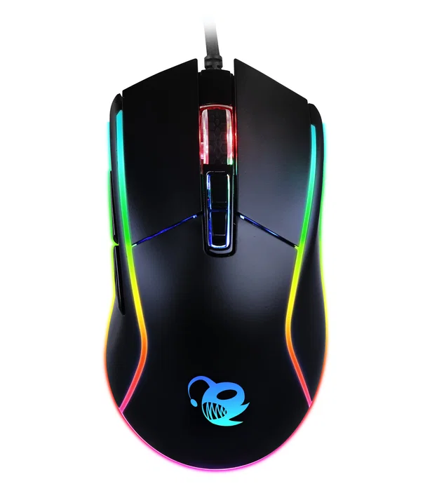 Deep Gaming Ratón Gaming DeepDarth RGB, Sensor Óptico 6400 DPI, 8 Botones Programables, 9 Modos de Iluminación, Software de Gestión, Cable USB A 1.8m, Negro
