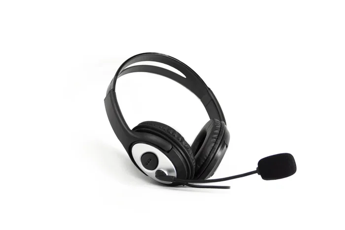 CoolBox Auriculares Alámbricos Diadema con Micrófono CoolChat 3.5 para Videollamadas, Música, Teletrabajo - Negro y Plata