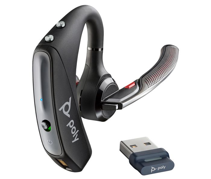 Poly Voyager 5200 UC Auriculares Bluetooth con Cancelación de Ruido Adaptable y Tecnología WindSmart