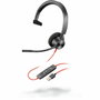 HP Poly Blackwire C3310 Auriculares de Diadema Monoaural con Micrófono y Control de Volumen, USB, Negro