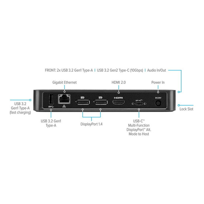 Targus DOCK430EUZ Base para Portátil y Replicador de Puertos USB-C Negro