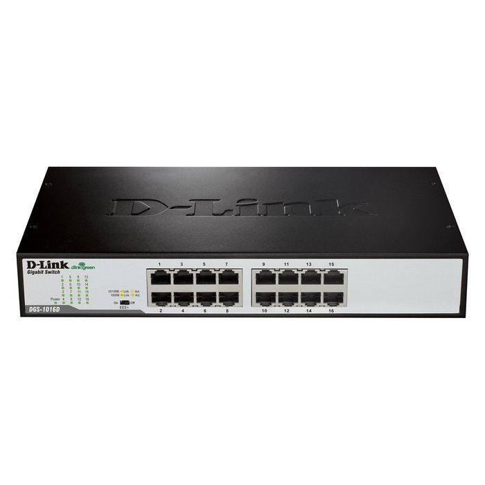 D-Link DGS-1016D/E - Switch Gigabit Ethernet No Administrado 16 Puertos, 32 Gbit/s, Montaje en Rack, Full Duplex, QoS, Jumbo Frames