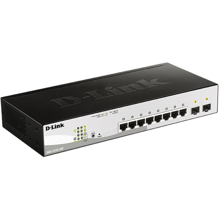 D-Link DGS-1210-10P Switch de red 8 puertos Gigabit PoE + 2 puertos SFP D-Link DGS-1210-10P Switch de red 8 puertos Gigabit PoE + 2 puertos SFP