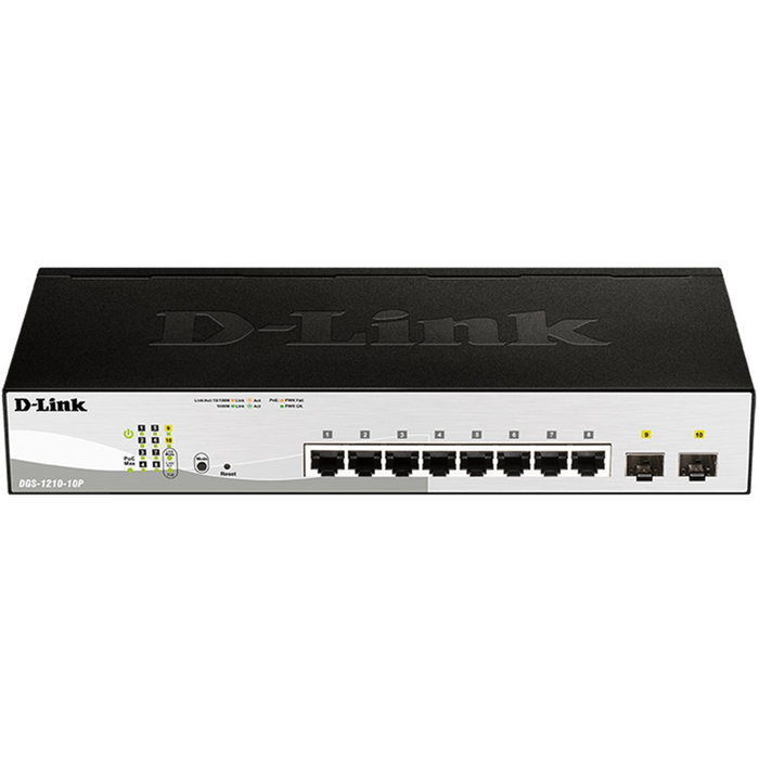 D-Link DGS-1210-10P Switch de red 8 puertos Gigabit PoE + 2 puertos SFP D-Link DGS-1210-10P Switch de red 8 puertos Gigabit PoE + 2 puertos SFP