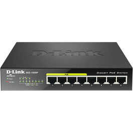 D-Link Switch 8 Puertos Gigabit Ethernet No Gestionado, 4 Puertos PoE+ (802.3af/at), 16 Gbps, 68W, Desktop, 2 Años Garantía