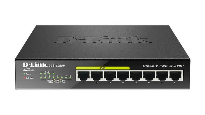 D-Link DGS-1008P Switch Gigabit de 8 puertos con 4 puertos PoE+