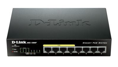 D-Link DGS-1008P Switch Gigabit de 8 puertos con 4 puertos PoE+ D-Link DGS-1008P Switch Gigabit de 8 puertos con 4 puertos PoE+