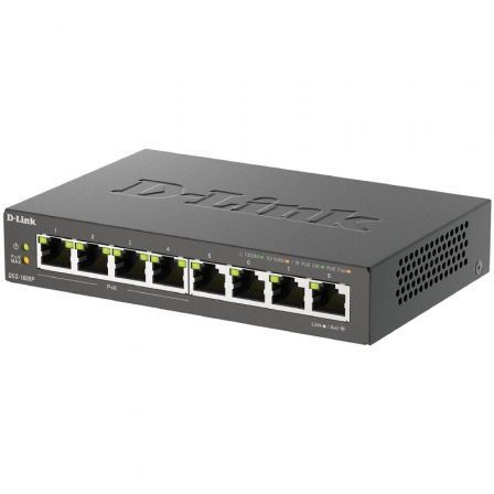Dlink Switch DGS-1008P 8 Puertos RJ-45 Gigabit 10/100/1000 PoE