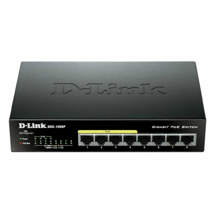 D-Link DGS-1008P Switch Gigabit de 8 puertos con 4 puertos PoE+ D-Link DGS-1008P Switch Gigabit de 8 puertos con 4 puertos PoE+