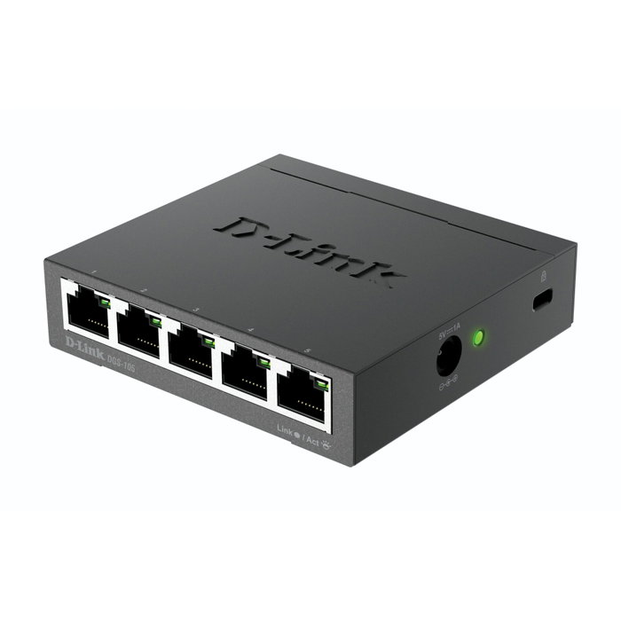 D-Link DGS-105 Switch de 5 Puertos Gigabit Ethernet Negro