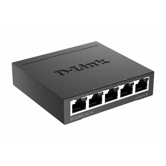 D-Link DGS-105 Switch de 5 Puertos Gigabit Ethernet Negro