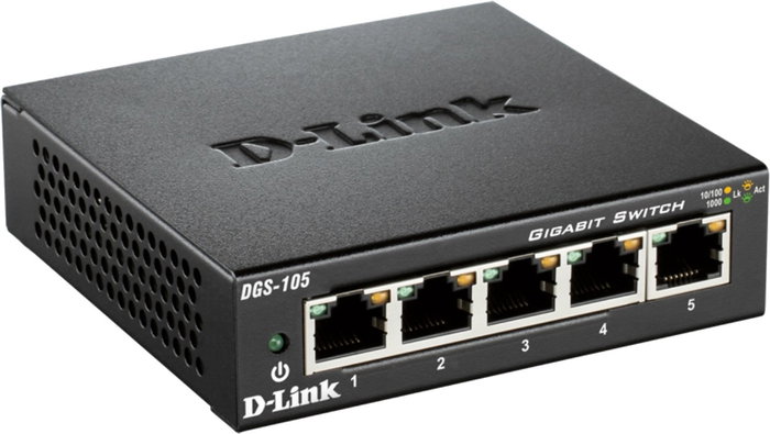 D-Link DGS-105 Switch de 5 Puertos Gigabit Ethernet Negro