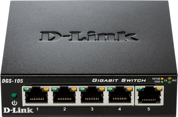 D-Link DGS-105 Switch de 5 Puertos Gigabit Ethernet Negro