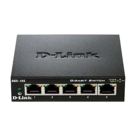 D-Link DGS-105 Switch Gigabit 5 Puertos RJ-45 10/100/1000 Mbps IGMP Snooping QoS