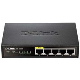 D-Link Switch DES-1005P 5 Puertos 10/100Mbps con PoE, Conmutador de Red para SOHO y Vigilancia Doméstica