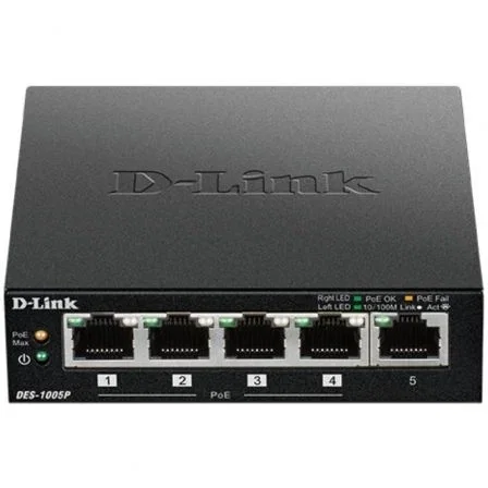D-Link DES-1005P Switch de 5 Puertos 10/100 Mbps con 1 puerto PoE D-Link DES-1005P Switch de 5 Puertos 10/100 Mbps con 1 puerto PoE