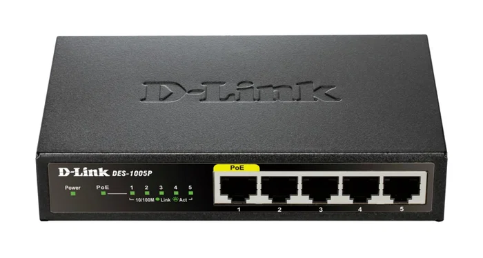 D-Link DES-1005P Switch de 5 Puertos 10/100 Mbps con 1 puerto PoE D-Link DES-1005P Switch de 5 Puertos 10/100 Mbps con 1 puerto PoE