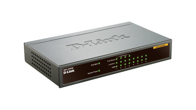 D-Link Switch 1008Pa Gestionado 8 Puertos Fast Ethernet con PoE 52W Negro
