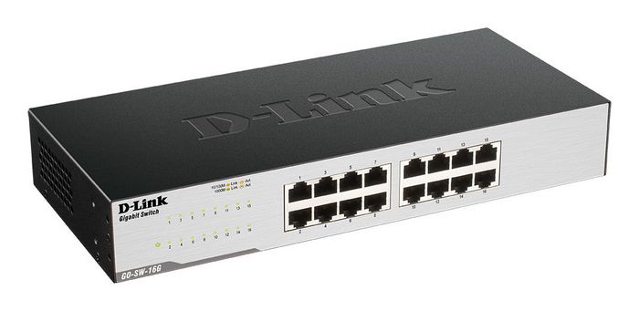 D-Link GO-SW-16G/E Switch de 16 Puertos Gigabit Ethernet Negro