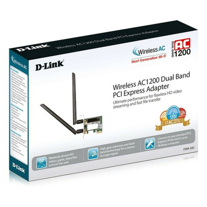 D-Link DWA-582 Adaptador y Tarjeta de Red Inalámbrica AC1200 Dual Band PCI Express