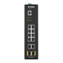 D-Link DIS-200G-12S Switch Industrial Gestionado L2, 12 Puertos (10x Gigabit RJ-45 + 2x SFP), Montaje Rack/Pared/DIN, 24 Gbit/s, IP30, -40 a 65 °C