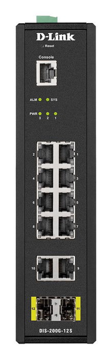 D-Link DIS-200G-12S Switch Industrial Gestionado L2, 10x Gigabit Ethernet + 2x SFP, Negro D-Link DIS-200G-12S Switch Industrial Gestionado L2, 10x Gigabit Ethernet + 2x SFP, Negro