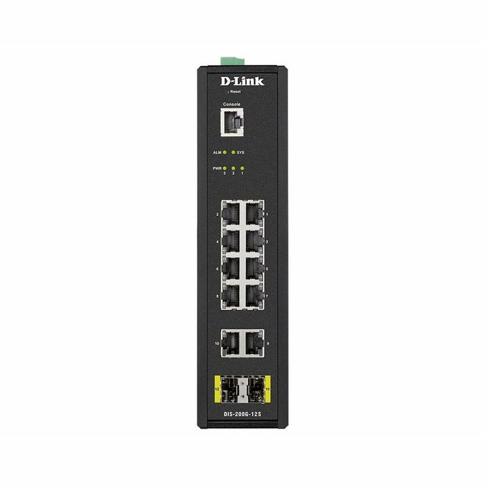 D-Link DIS-200G-12S Switch Industrial Gestionado L2, 10x Gigabit Ethernet + 2x SFP, Negro D-Link DIS-200G-12S Switch Industrial Gestionado L2, 10x Gigabit Ethernet + 2x SFP, Negro