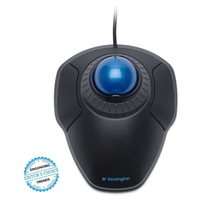 Kensington Orbit Trackball con Anillo de Desplazamiento, Ambidextro, Negro