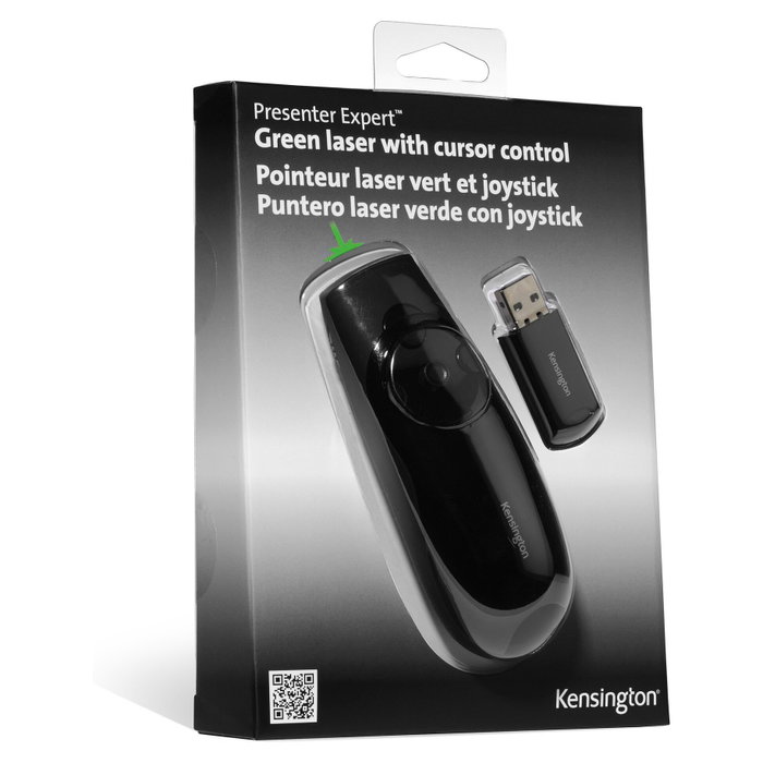 Kensington Expert Presentador Inalámbrico con Láser Verde y Joystick