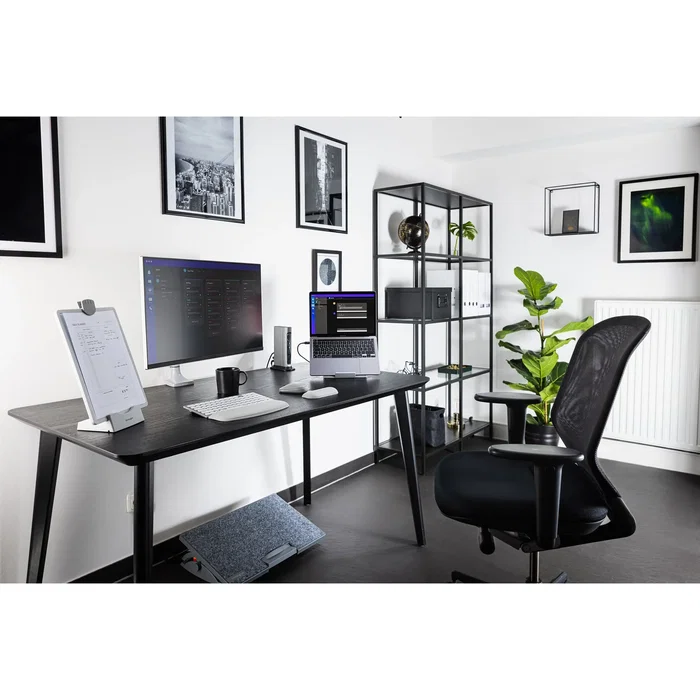 Kensington K55470EU Brazo Monitor SmartFit con Gas, Ajuste Un Toque, VESA 100x100, Soporte 13-34" hasta 9kg, Rotación 180°, Gris/Plata, para Escritorio (Abrazadera/Ojal)