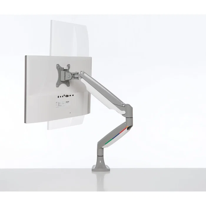 Kensington K55470EU Brazo Monitor SmartFit con Gas, Ajuste Un Toque, VESA 100x100, Soporte 13-34" hasta 9kg, Rotación 180°, Gris/Plata, para Escritorio (Abrazadera/Ojal)