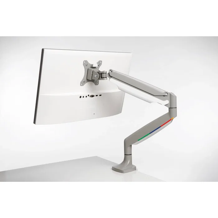 Kensington K55470EU Brazo Monitor SmartFit con Gas, Ajuste Un Toque, VESA 100x100, Soporte 13-34" hasta 9kg, Rotación 180°, Gris/Plata, para Escritorio (Abrazadera/Ojal)