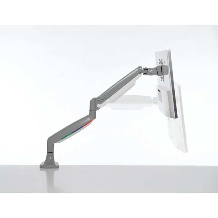 Kensington K55470EU Brazo Monitor SmartFit con Gas, Ajuste Un Toque, VESA 100x100, Soporte 13-34" hasta 9kg, Rotación 180°, Gris/Plata, para Escritorio (Abrazadera/Ojal)