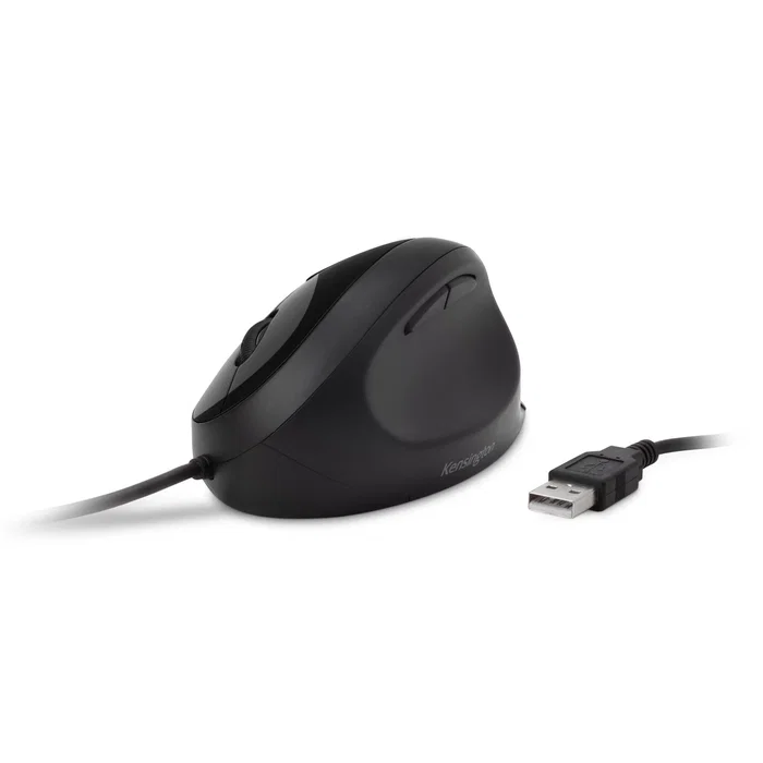 Kensington Pro Fit Ergo Ratón Ergonómico con Cable, Negro