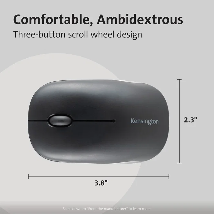 Kensington Pro Fit Bluetooth Compact Mouse - Ratón Compacto Inalámbrico Bluetooth 5.0, Diseño Ambidiestro y Silencioso para Viajes, Negro, Compatible con Windows, Mac, Chrome Kensington Pro Fit Bluetooth Compact Mouse - Ratón Compacto Inalámbrico Bluetooth 5.0, Diseño Ambidiestro y Silencioso para Viajes, Negro, Compatible con Windows, Mac, Chrome