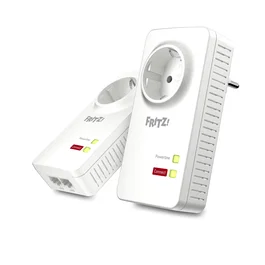 AVM FRITZ!Powerline 1220E Kit 2 Adaptadores PLC 1200 Mbps Gigabit Ethernet Blanco - Extensor de Red por Línea Eléctrica HomePlug AV2