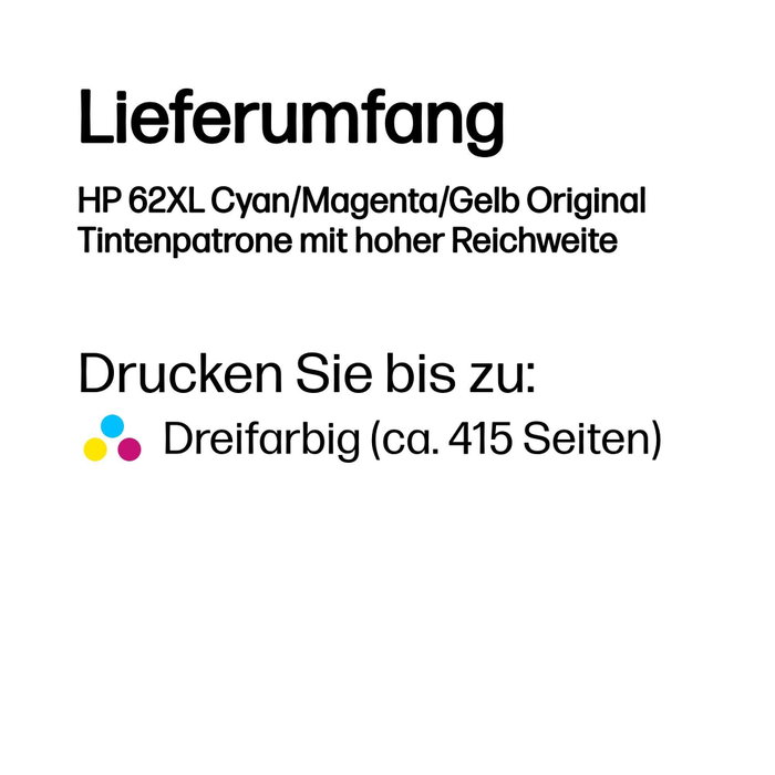 HP Cartucho de Tinta 62XL Tricolor Alta Capacidad (C2P07AE)