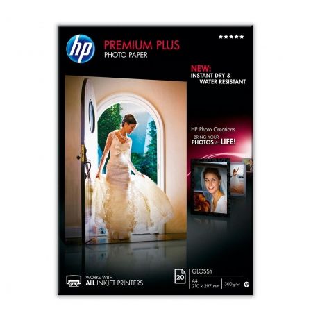 HP Papel fotográfico Premium Plus brillante A4, 20 hojas