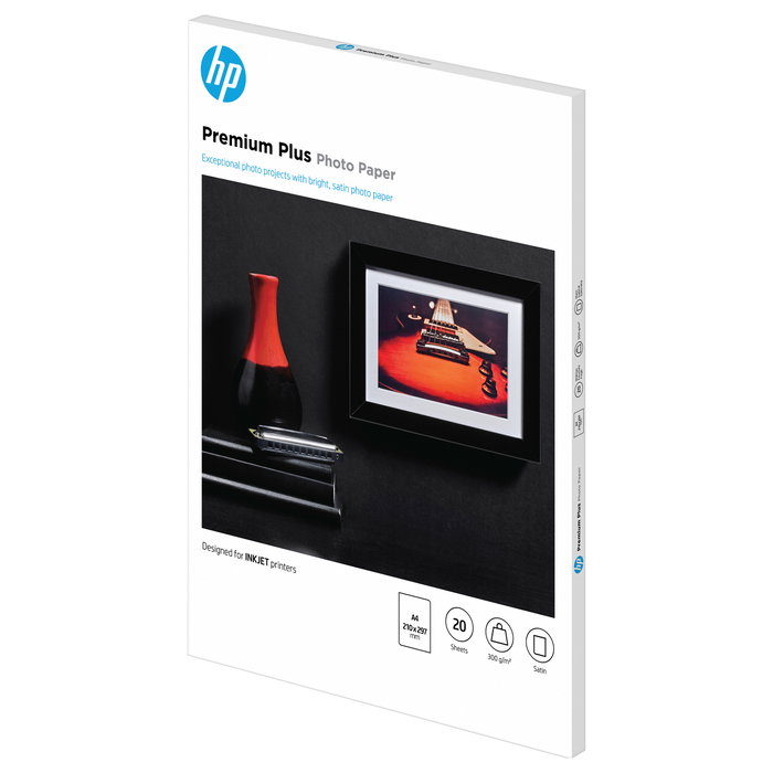 HP Papel Fotográfico Premium Plus Semi-Gloss A4 300g 20 Hojas